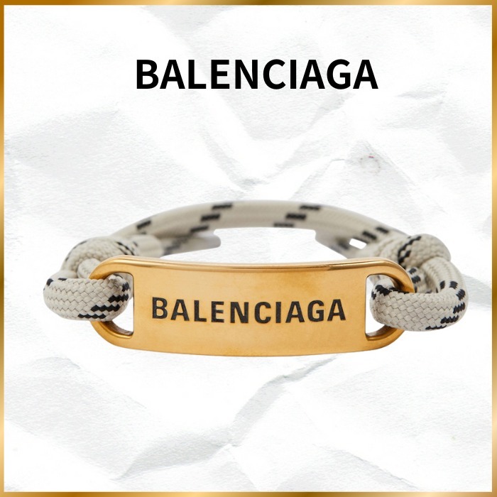 関税込◆個性が光る◆BALENCIAGA◆ロゴ プレート ブレスレット