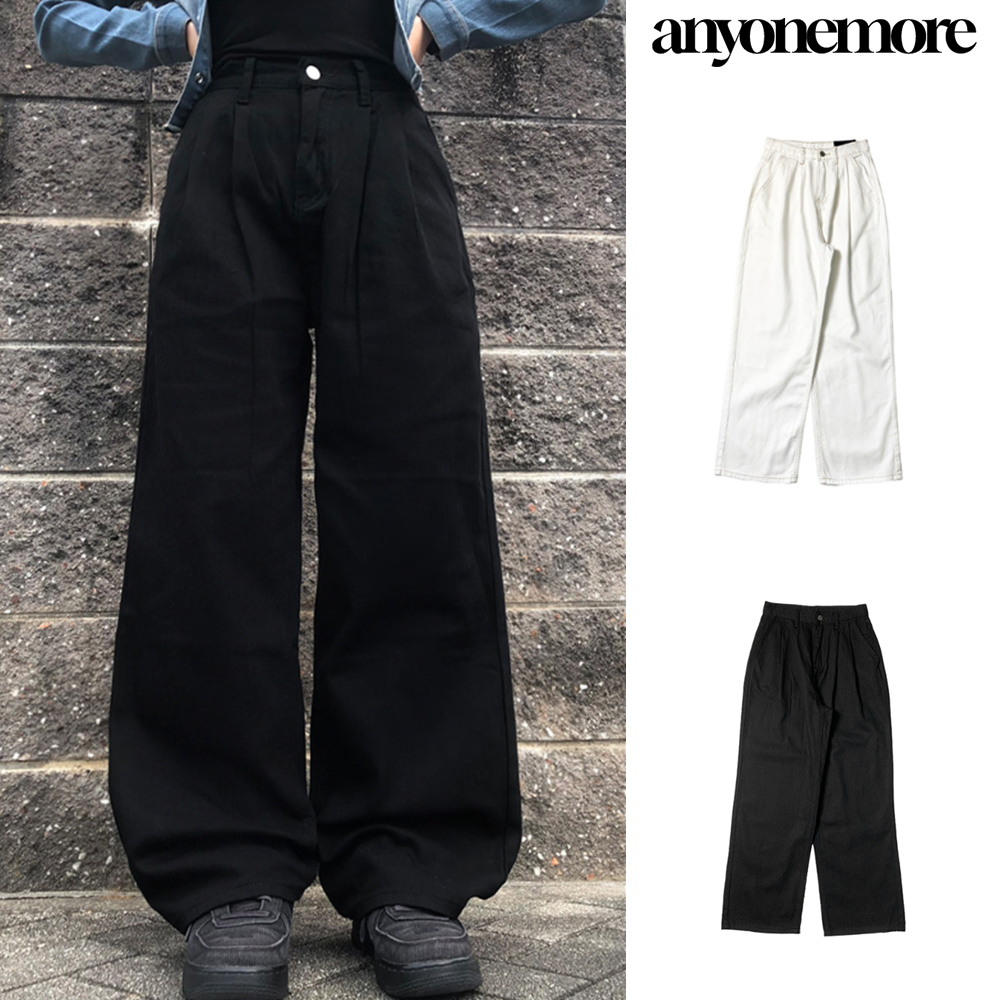 【Anyone more】Ref Cotton Pintuck Wide Pants