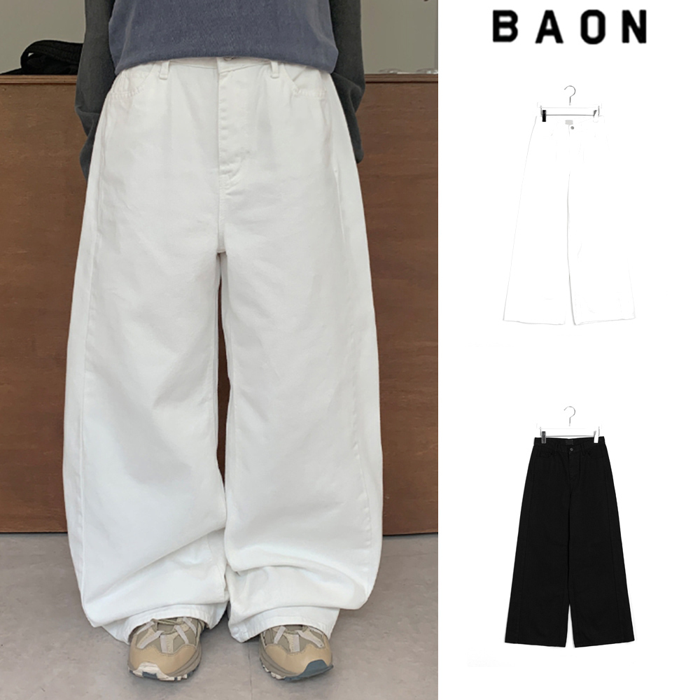 【BAON】Melden Cut Wide Cotton Pants