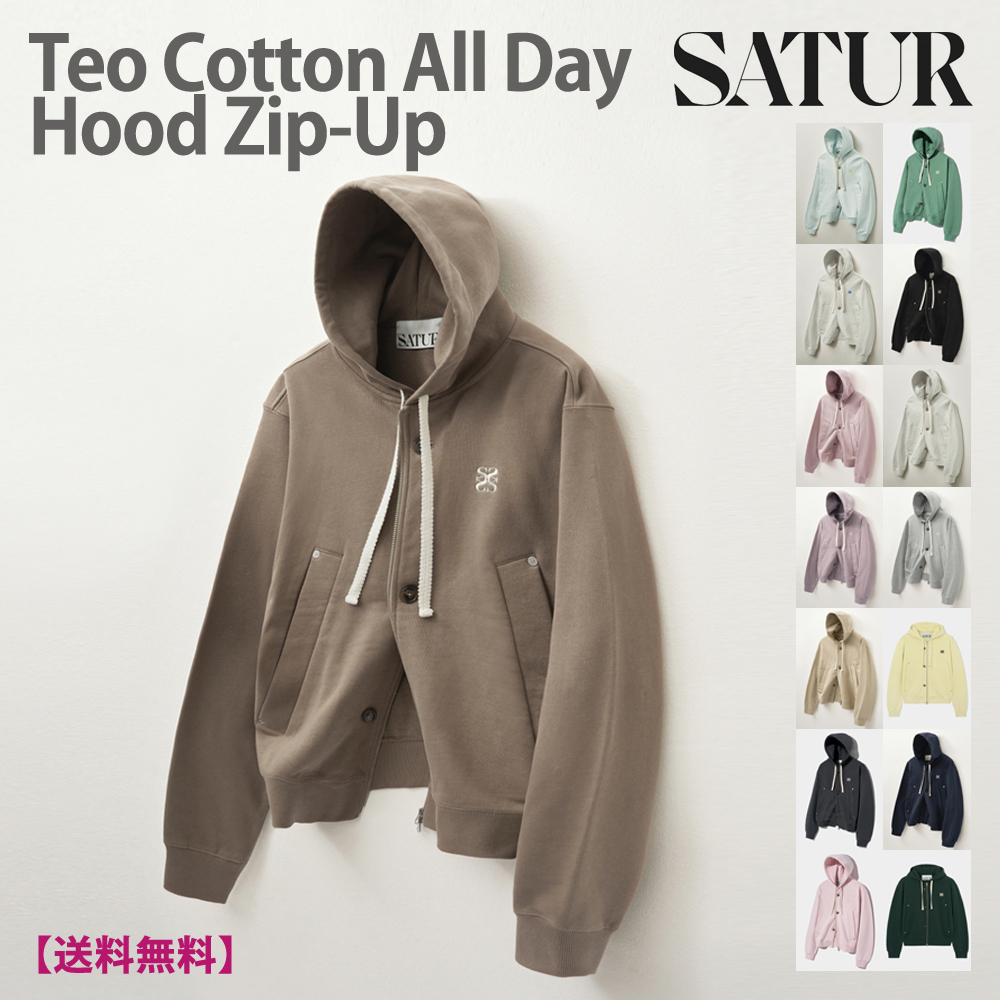 ★SATUR★M's Teo Cotton All Day Hood Zip-Up★ジップアップ★