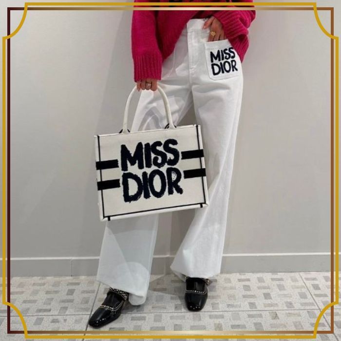 Dior 人気 フレアパンツ お洒落 ロゴ コットンデニム Miss Dior