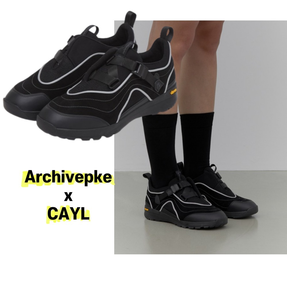 スニーカー [Archivepke x CAYL] Vibram strap sneakers : BLACK