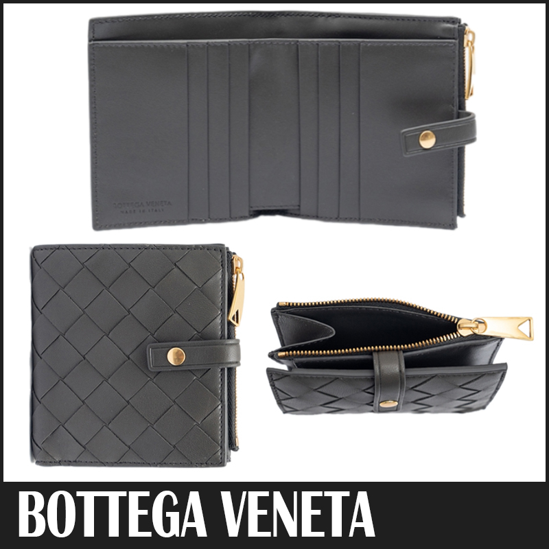 ☆送料関税込☆BOTTEGA VENETA 小銭入れ付き 二つ折り財布☆