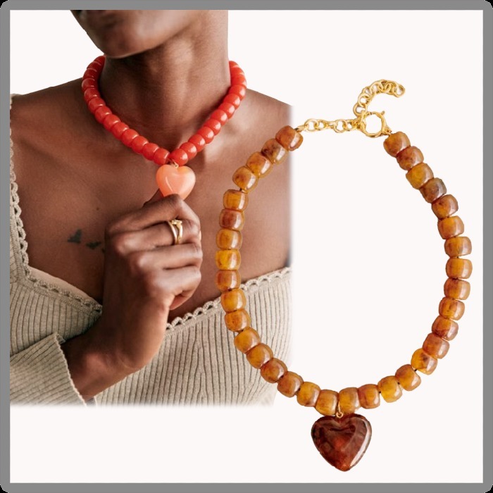セザンヌ◆SEZANE◆Claude ネックレス レジンパール ハート