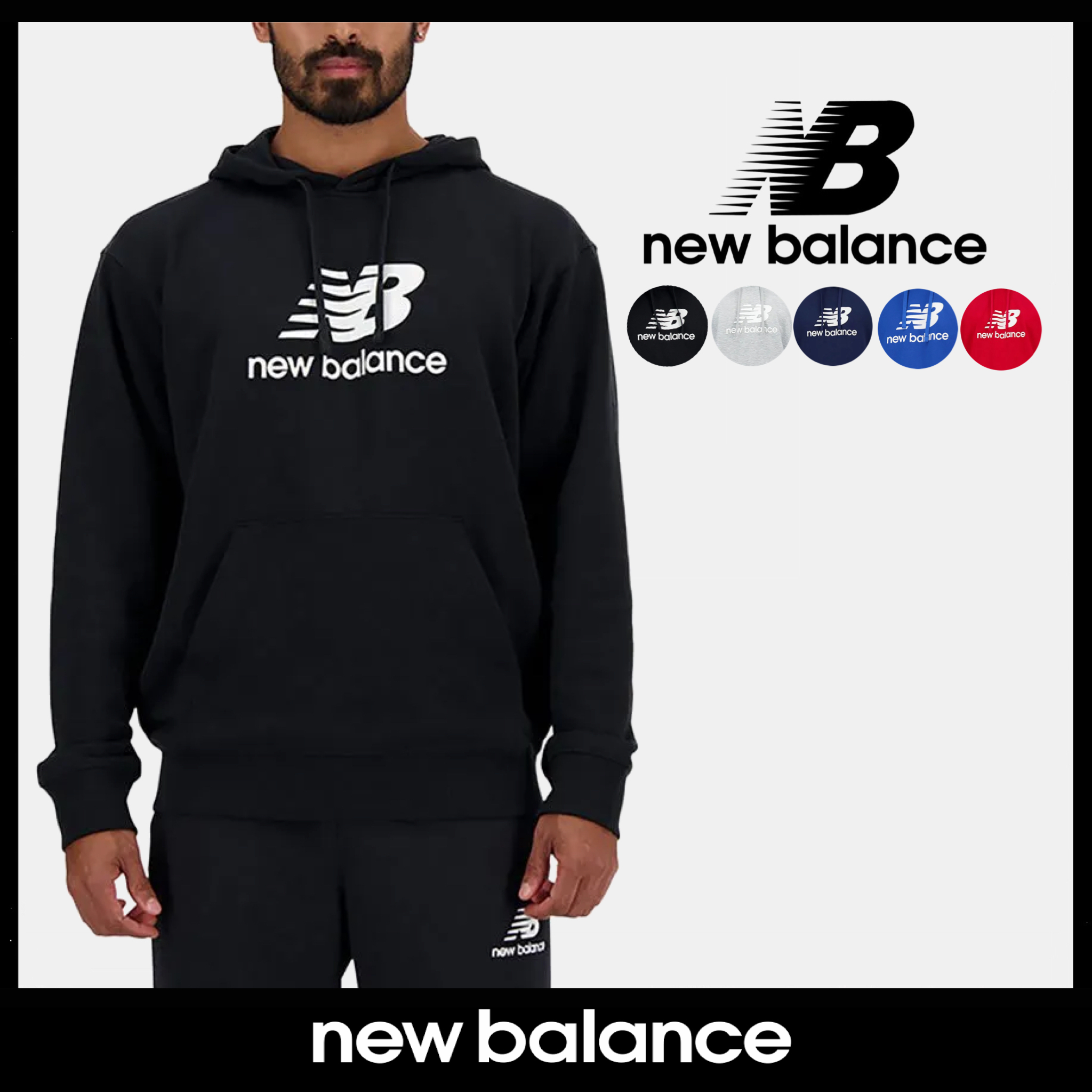 【New Balance】5カラー ロゴ プルオーバーパーカー / 送料無料