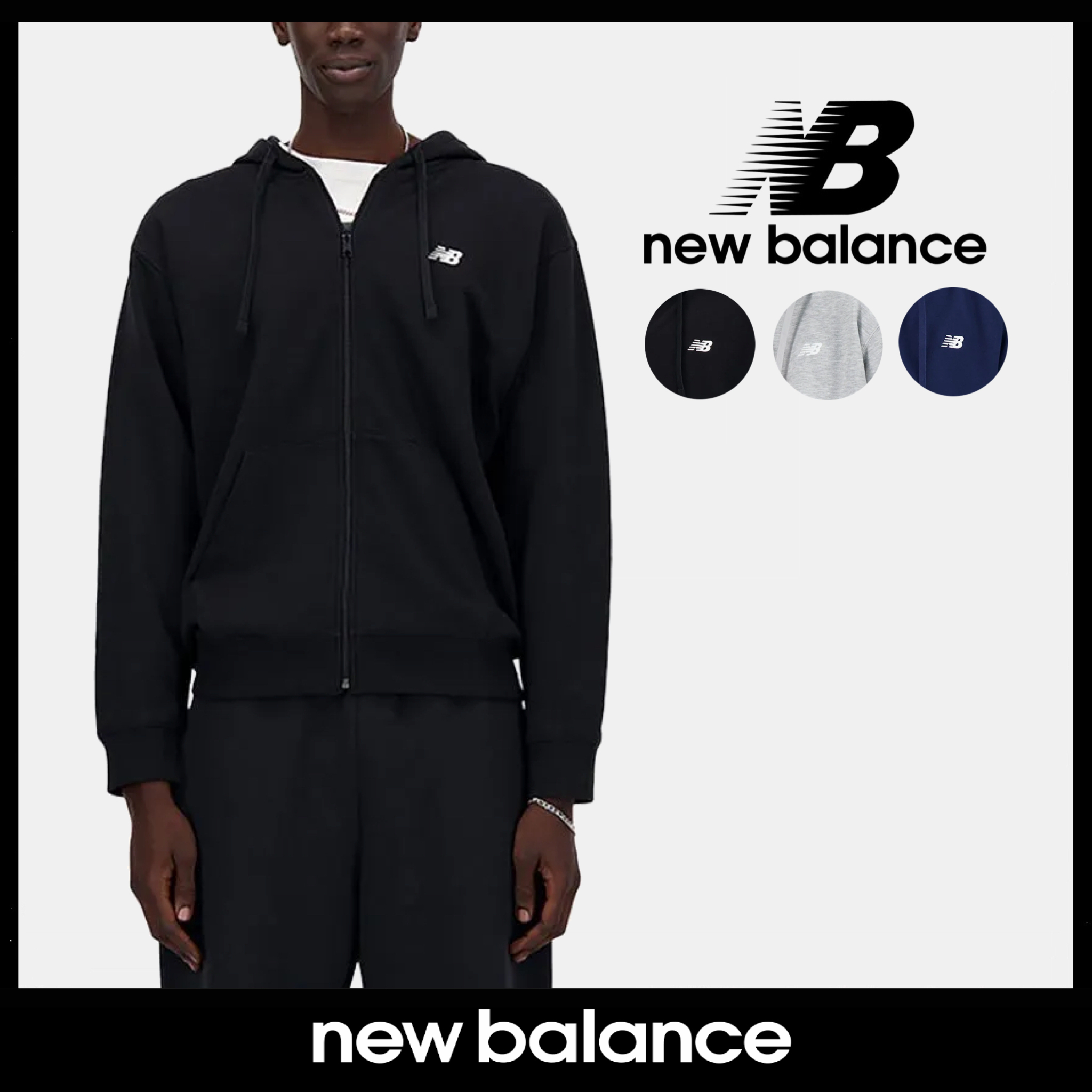 【New Balance】3カラー ロゴ ジップ パーカー / 送料無料