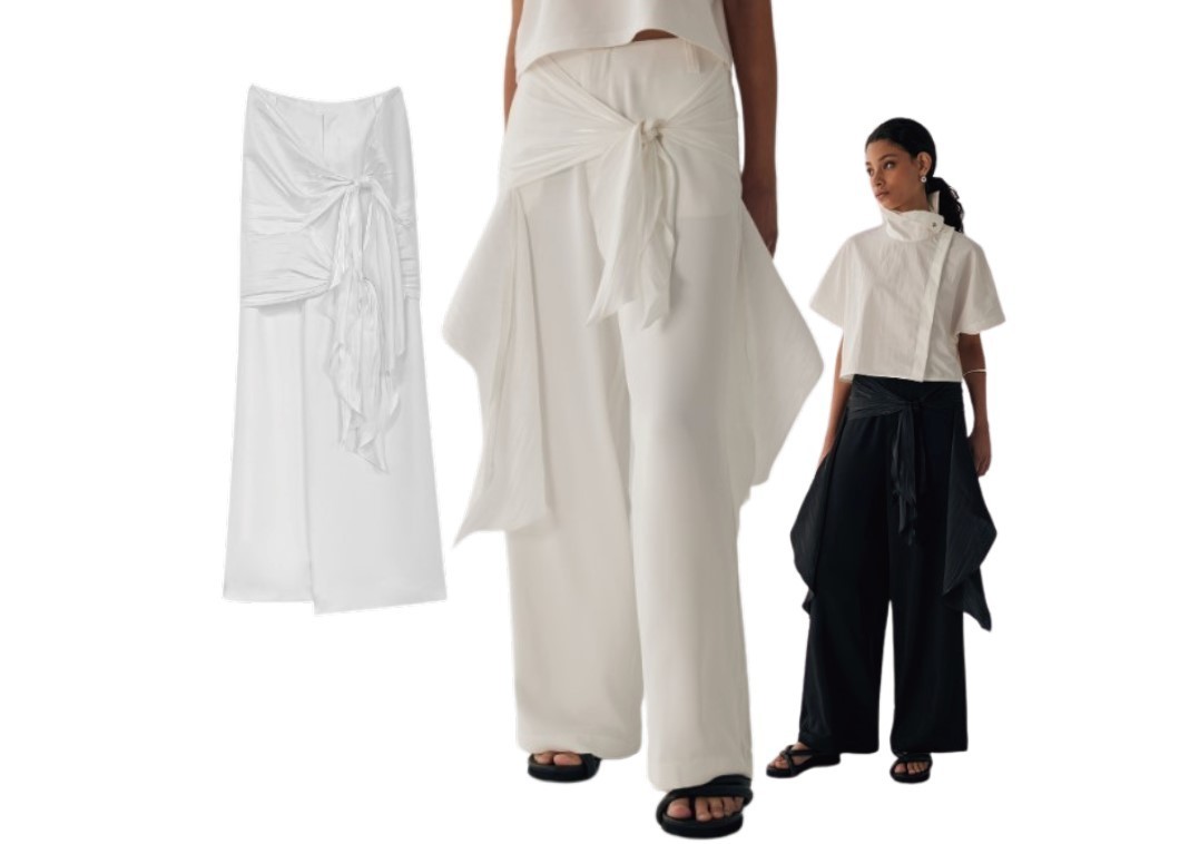 韓国商品/TRIEEMINGBIRD Scarf Wrapped Pants