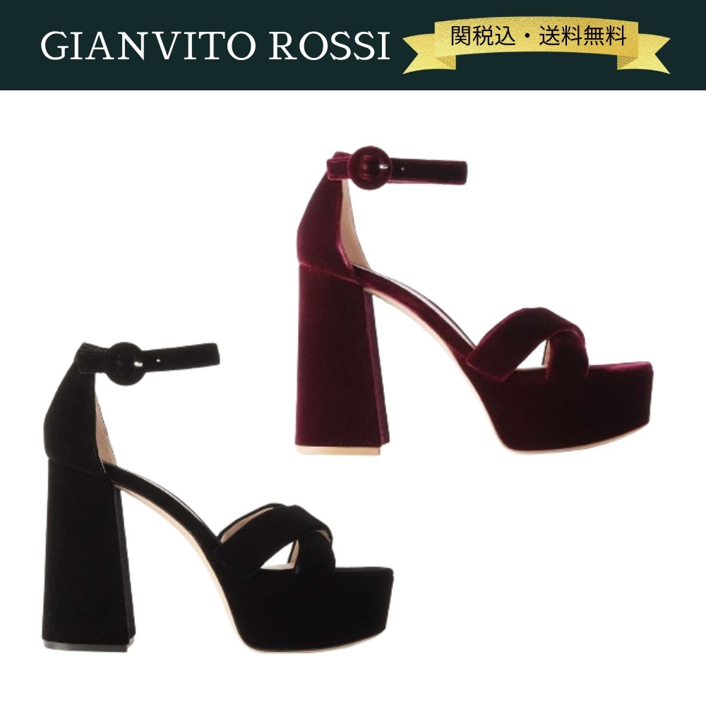 【関税・送料込】GIANVITO ROSSI Sheridan ベルベット サンダル