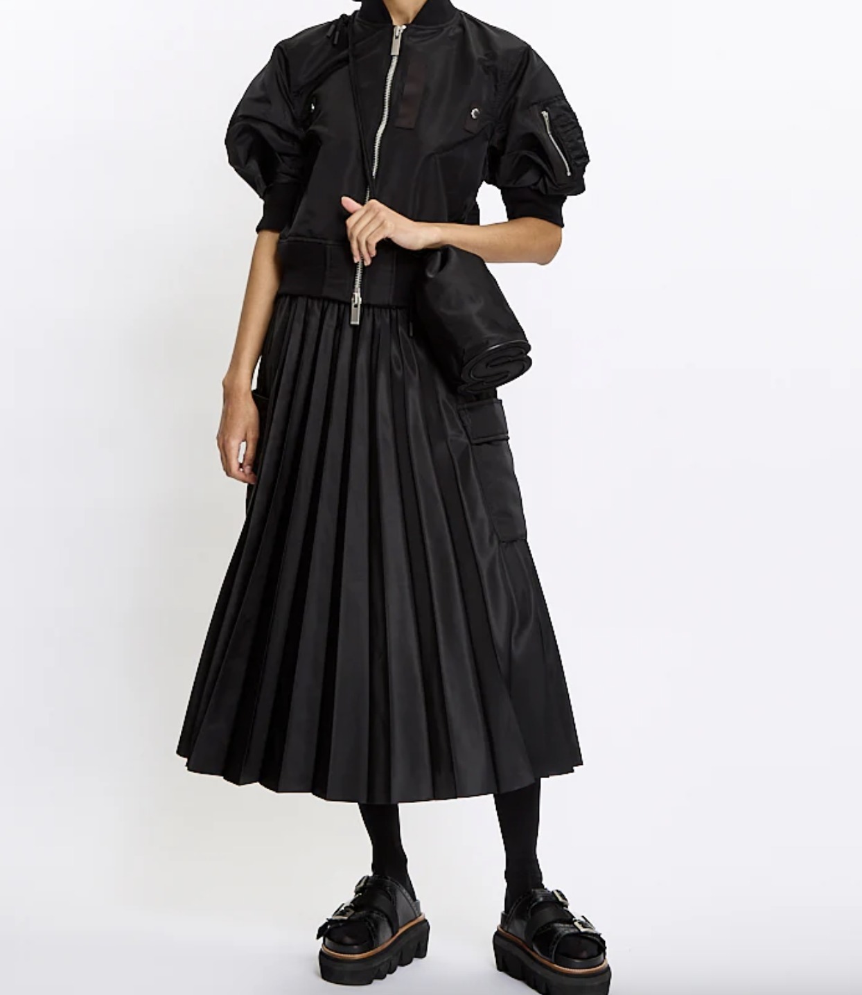 【sacai】\"S\" ロゴ Kinchaku Nylon Twill 巾着 ナイロン バッグ
