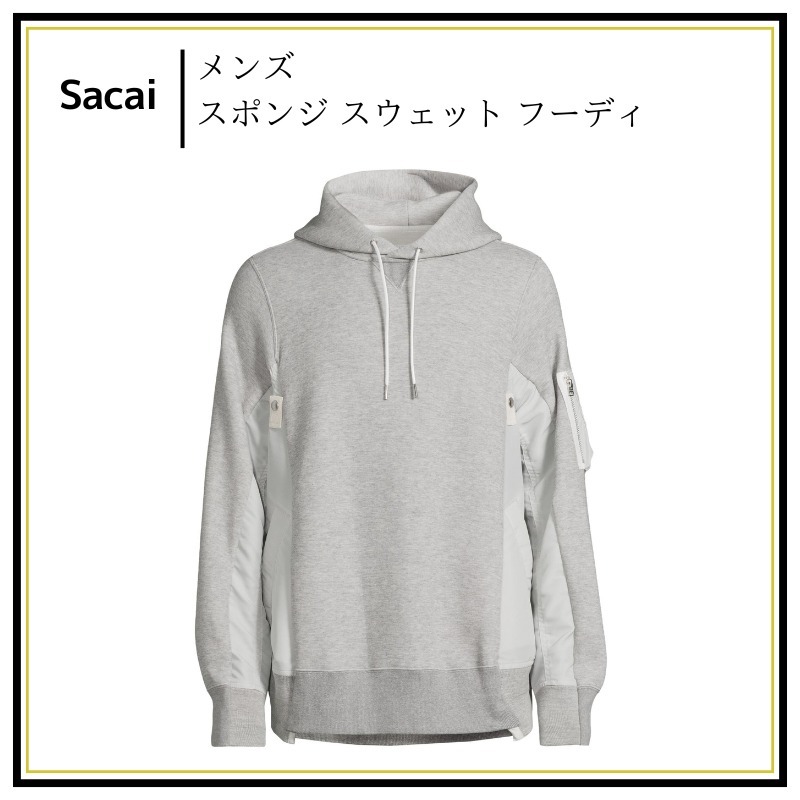 【Sacai】スポンジスウェット コットンブレンド フーディ関送無