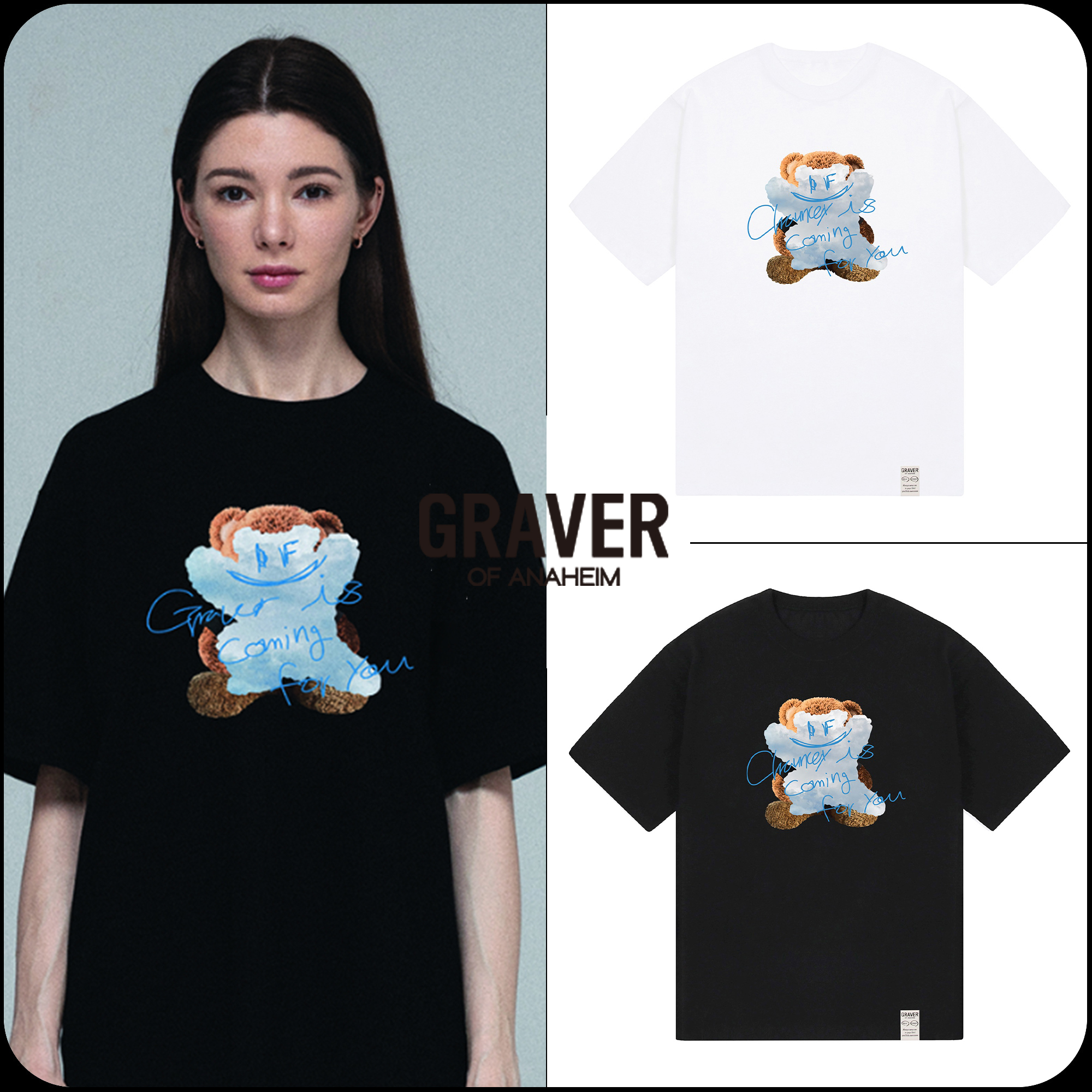 Tシャツ・カットソー [IMAGINARY X GRAVER] CHAUNCEY CLOUD BEAR SHORT SLEEVE TEE
