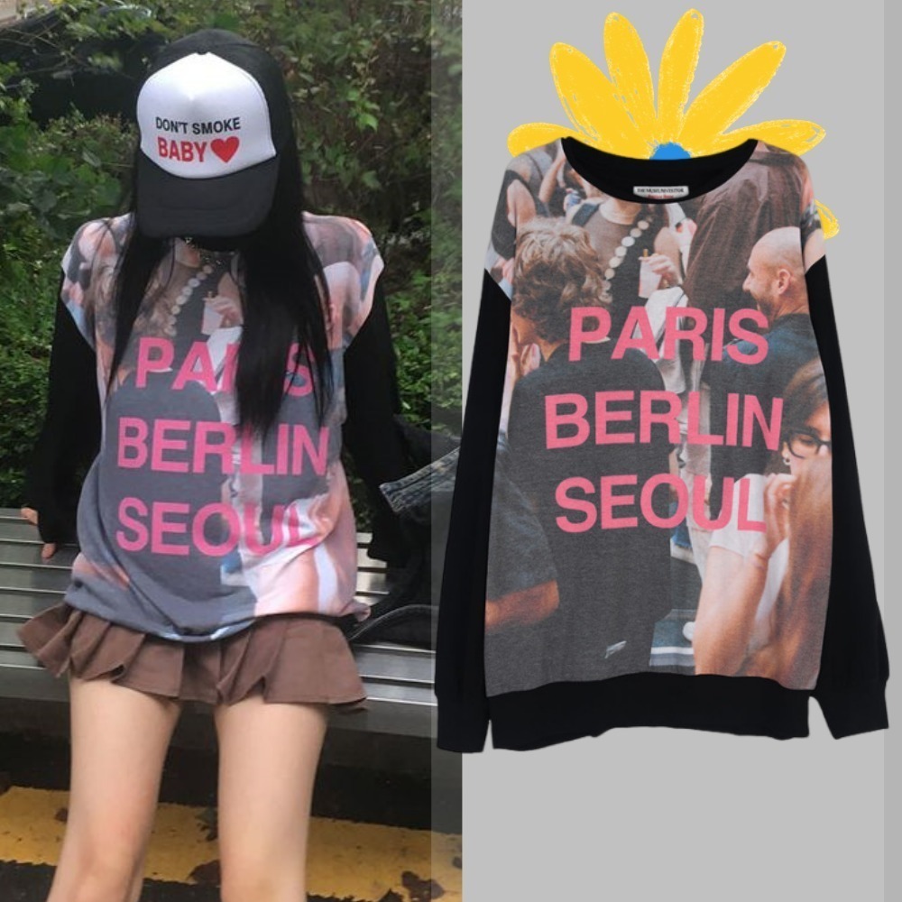 THE MUSEUM VISITOR★韓国★FULL PRINTING LONG SLEEVE (BLACK)