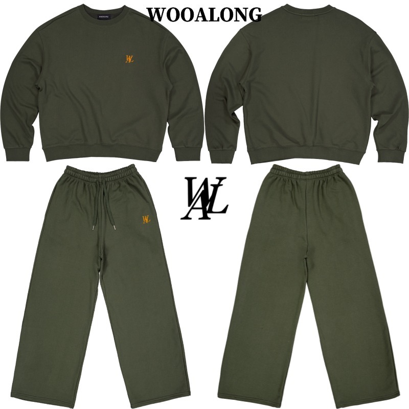 【WOOALONG】上下セット★ Sweatshirt & Wide Pants Set Up ★