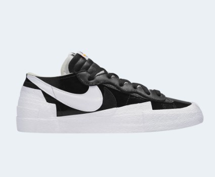 スニーカー Nike x Sacai Blazer Low Black Patent Leather
