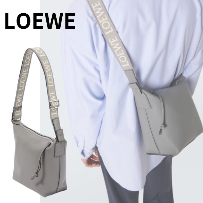 【LOEWE】キュービ スモール レザー クロスボディバッグ グレー