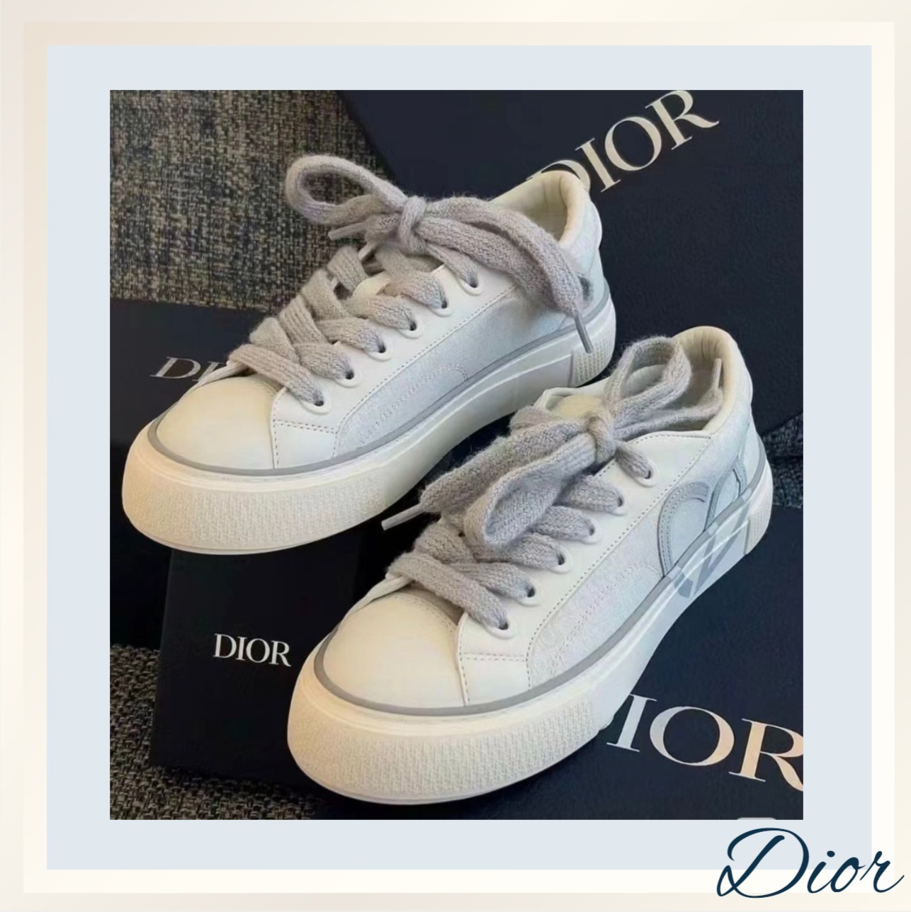 上品ジャガード織☆Dior☆スムースカーフスキンB33 スニーカー
