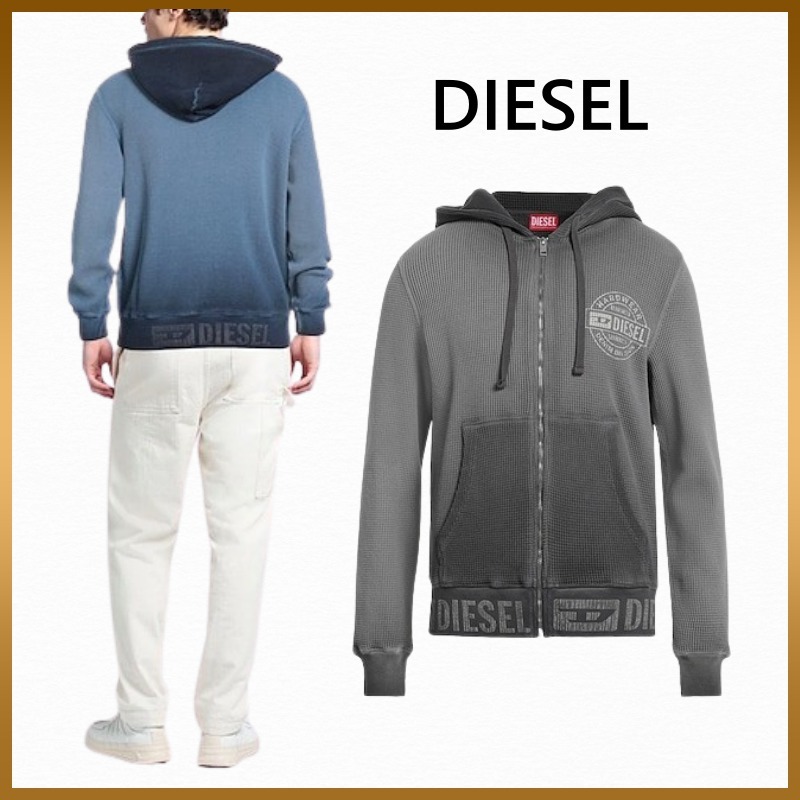 【DIESEL】ロゴ ジップアップ スウェット フーディ パーカー