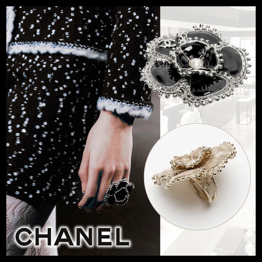 手元を華やかにエレガントに♪】CHANEL カメリア リング 指輪