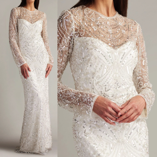 ☆TADASHI SHOJI ビーズ刺繍ロングワンピース☆