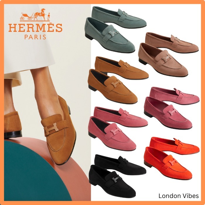 カラバリ豊富♪ HERMES パリ モカシン ローファー スエード