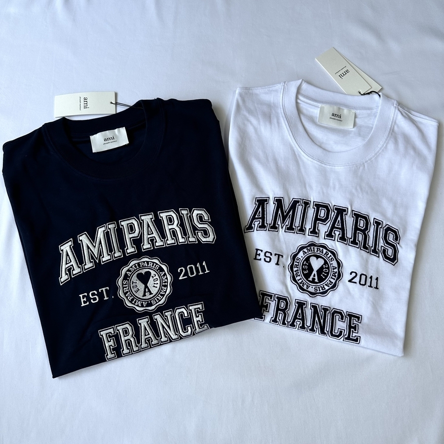 関税込 AMI PARIS FRANCE ロゴ オーガニックコットン Tシャツ