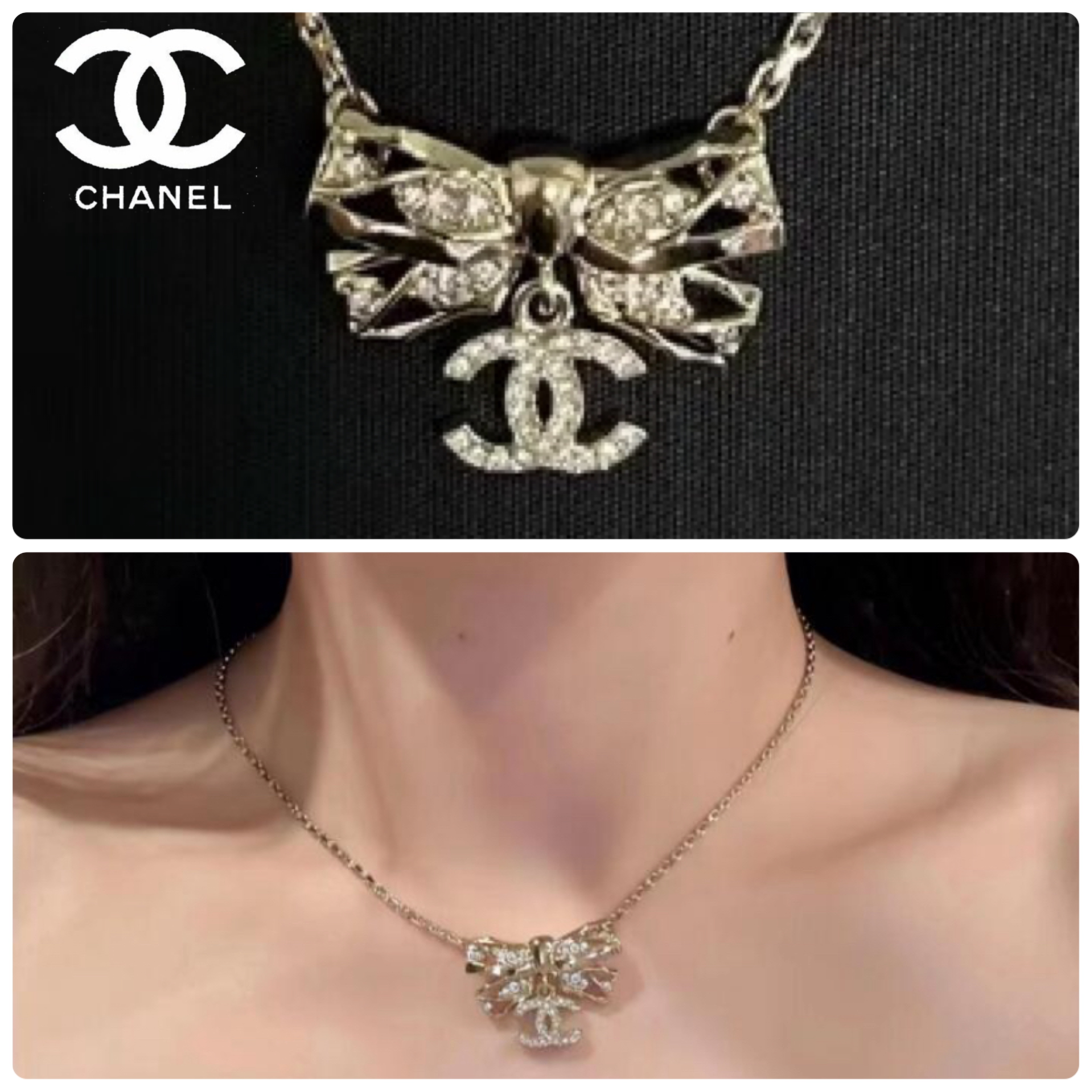 ◆24B新作 リボン×ロゴが可愛い◆CHANEL ネックレス