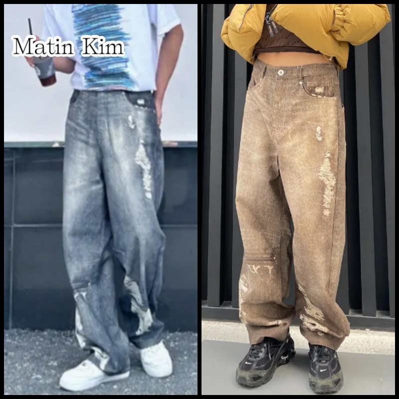 【MATIN KIM】VINTAGE GRAPHIC PRINTED DENIM PANTS