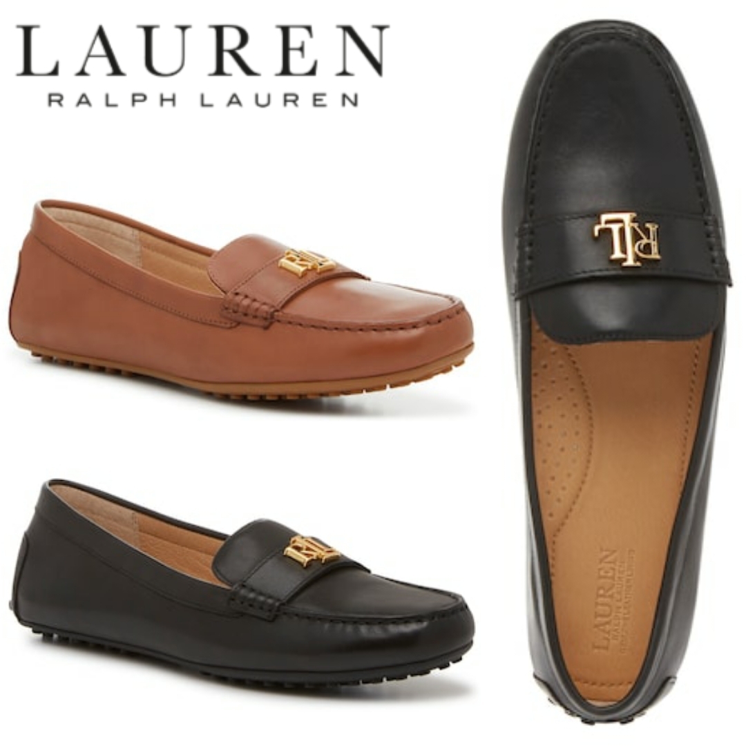 Ralph Lauren*メタルロゴ*フラット*レザー*ローファー/Barnsbury