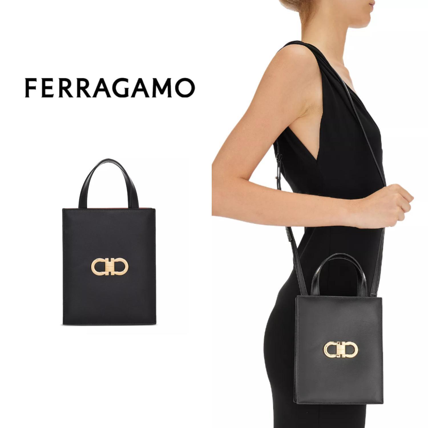 【Ferragamo】 Double Gancio バイカラー ミニトートバッグ