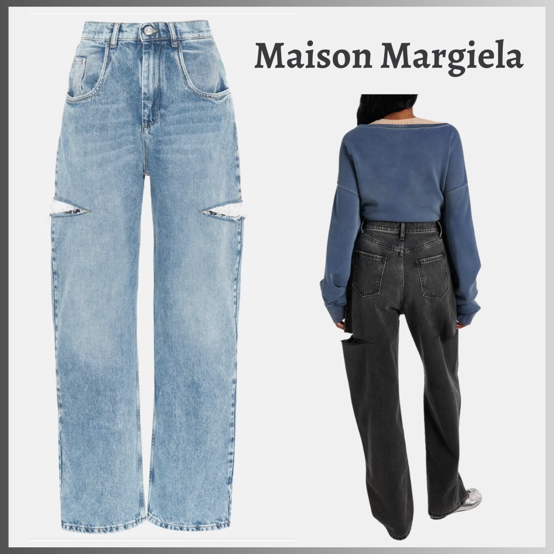 【 Maison Margiela】カットアウトハイライズワイドジーンズ