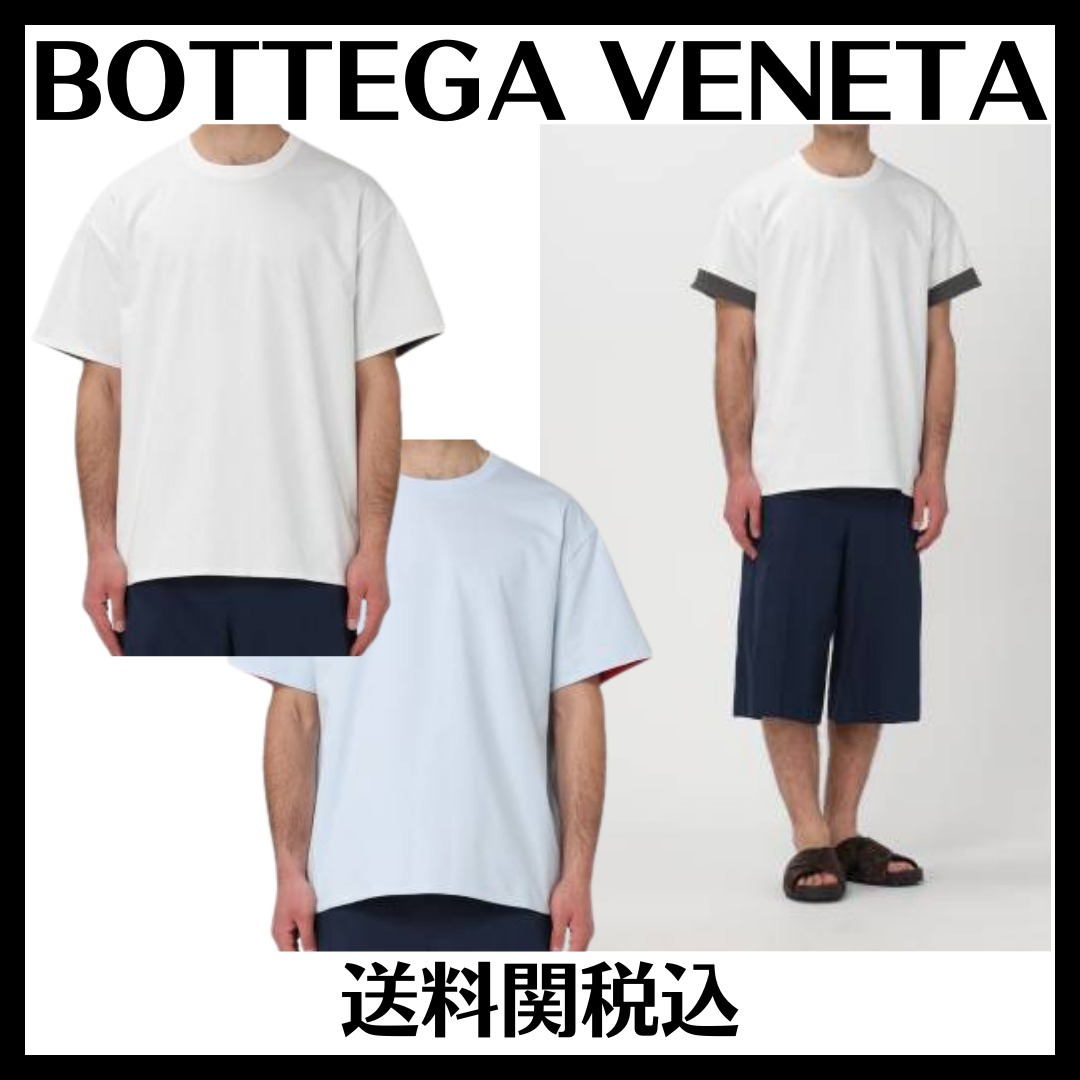 【国内発送】BOTTEGA VENETA ダブルレイヤー コットン Tシャツ