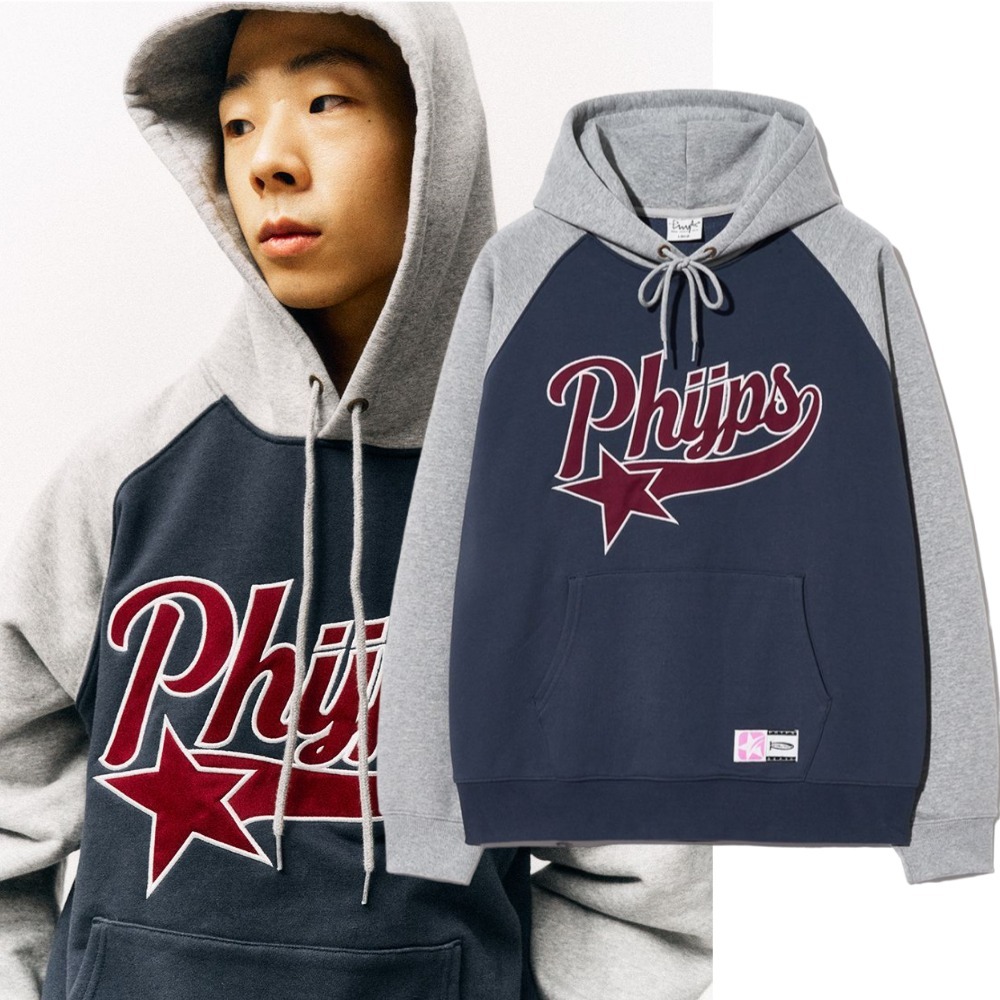 Phyps Department★男女兼用★Applique Star Tail Raglan Hood