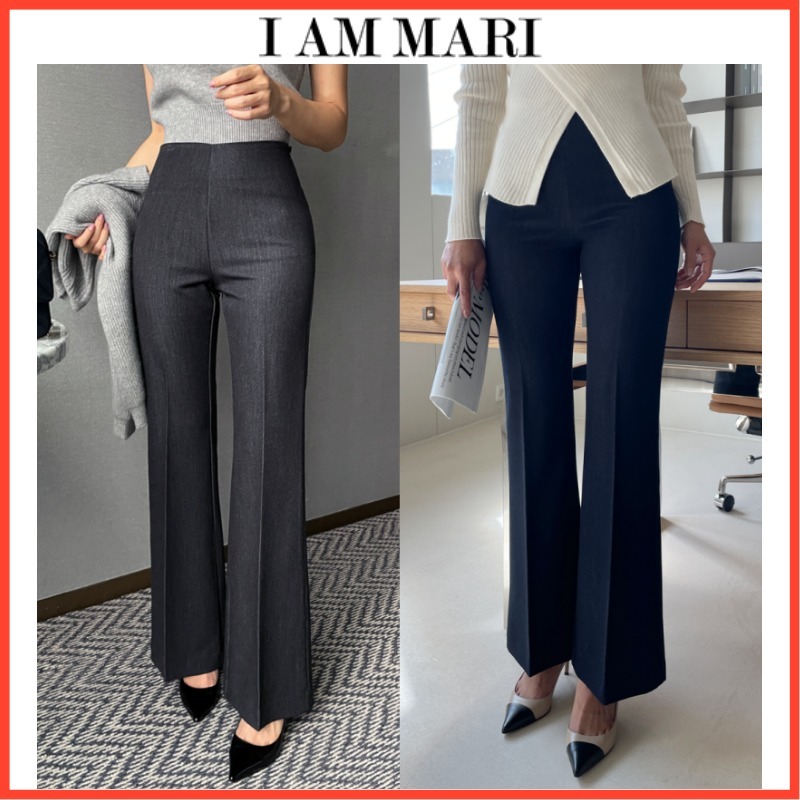 【I AM MARI】Cellow bootcut slacks スパンスラックスパンツ