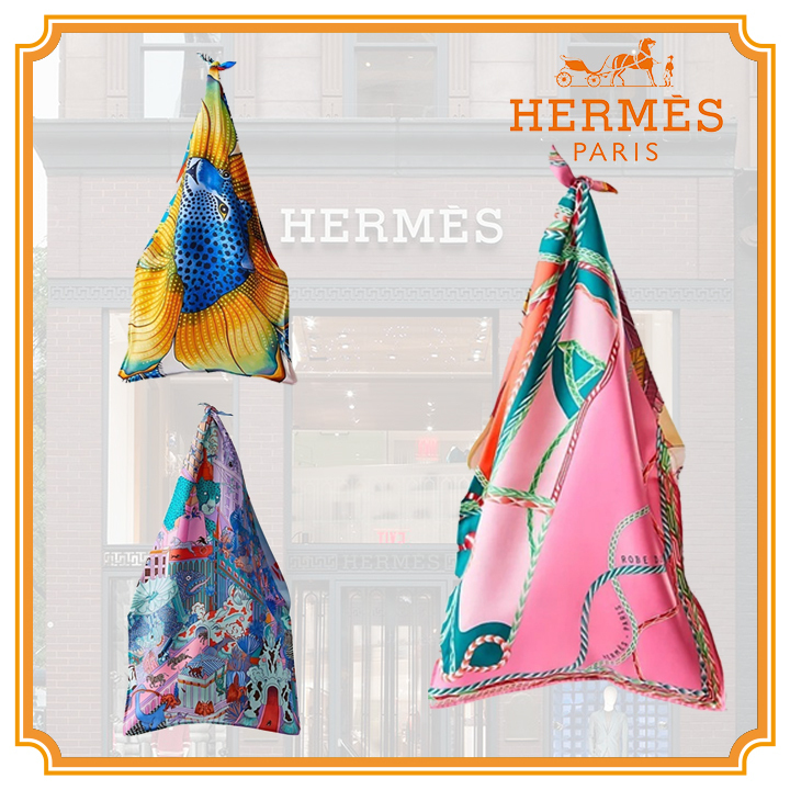 【HERMES】シルクFroshiki スカーフ バッグ GM 24 AW