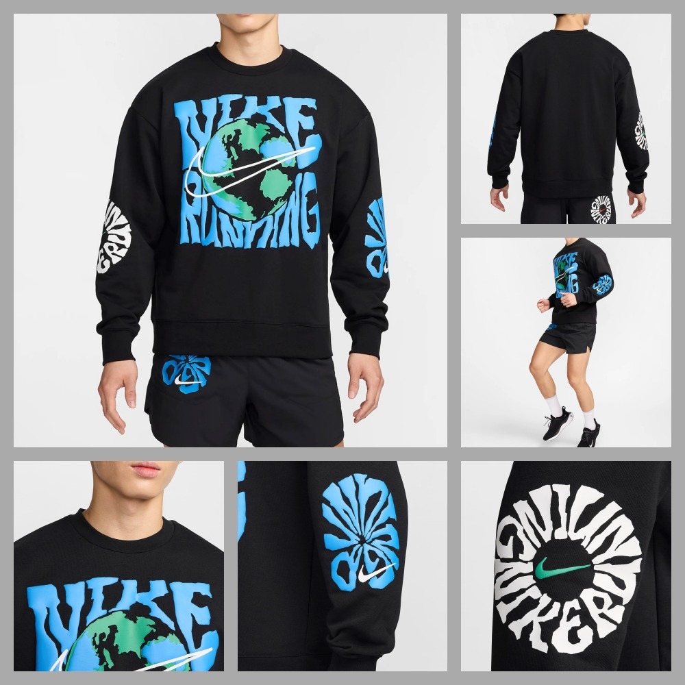【Nike】◆ドライフィット フリース ランニング クルー◆BLACK◆
