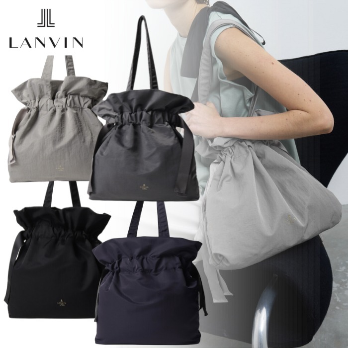 国内発送『 LANVIN en Bleu』巾着トートバッグ A4収納可