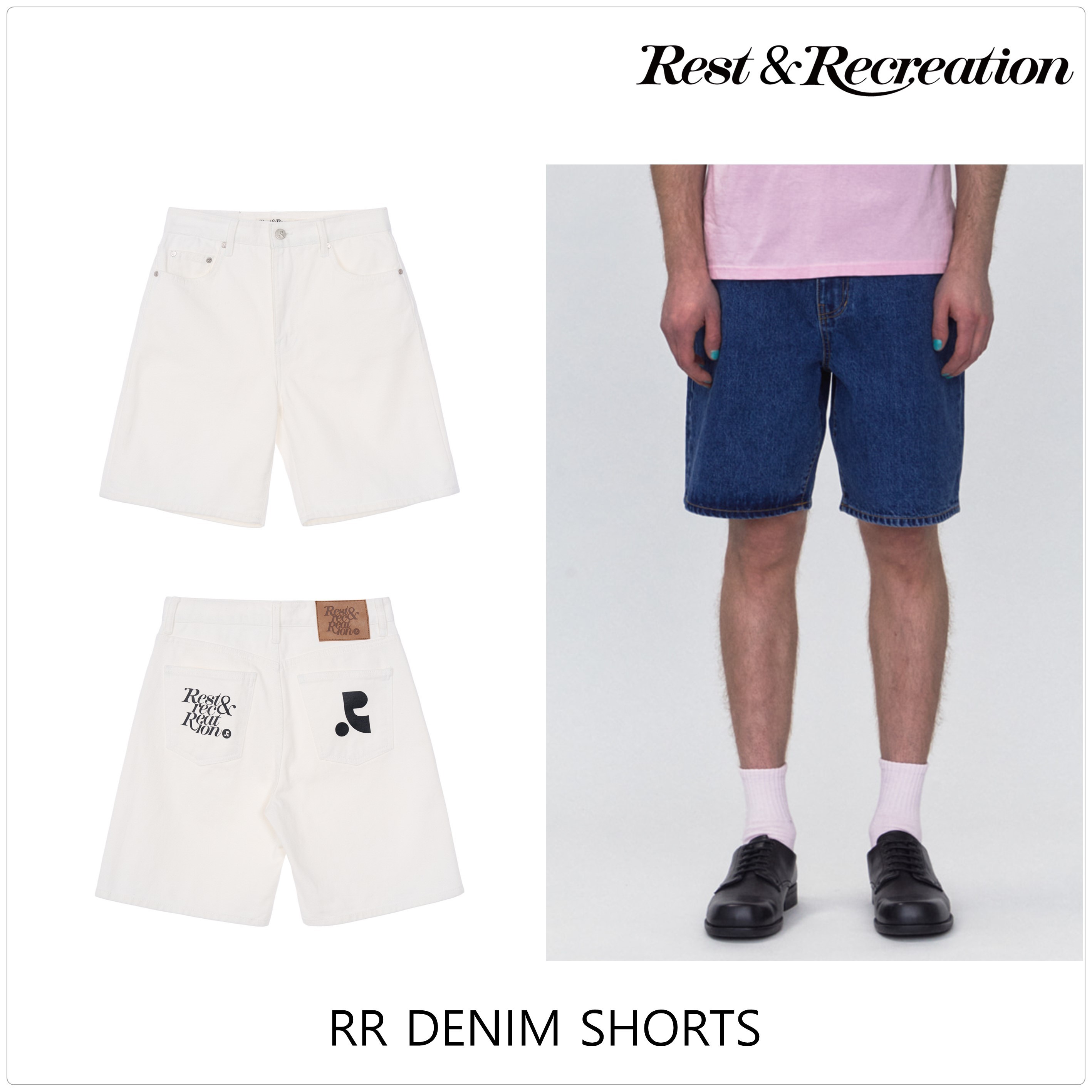 【NEW限定品】 REST&RECREATION] RR デニム ショーツ ☆韓国☆送料・関税込 パンツ