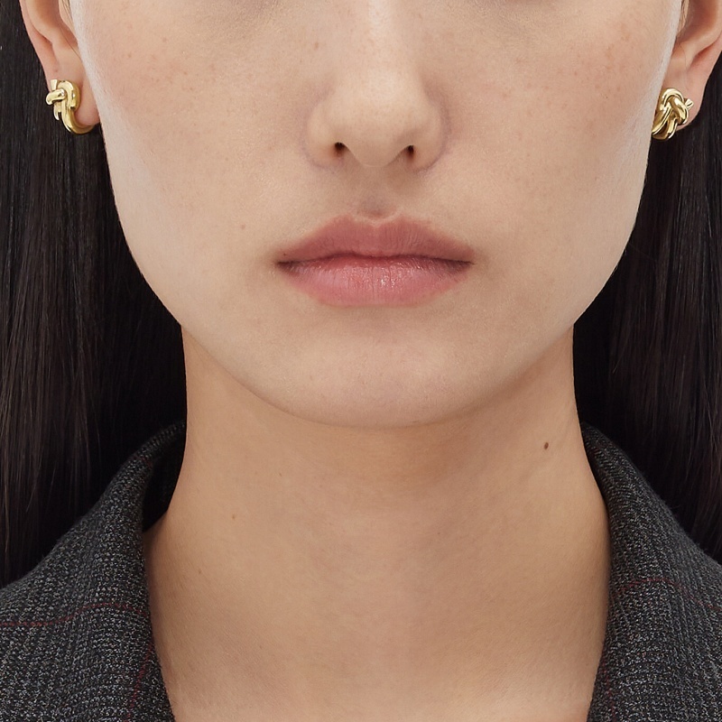 BOTTEGA VENETA◇18K仕上げ スターリングシルバー ノット ピアス