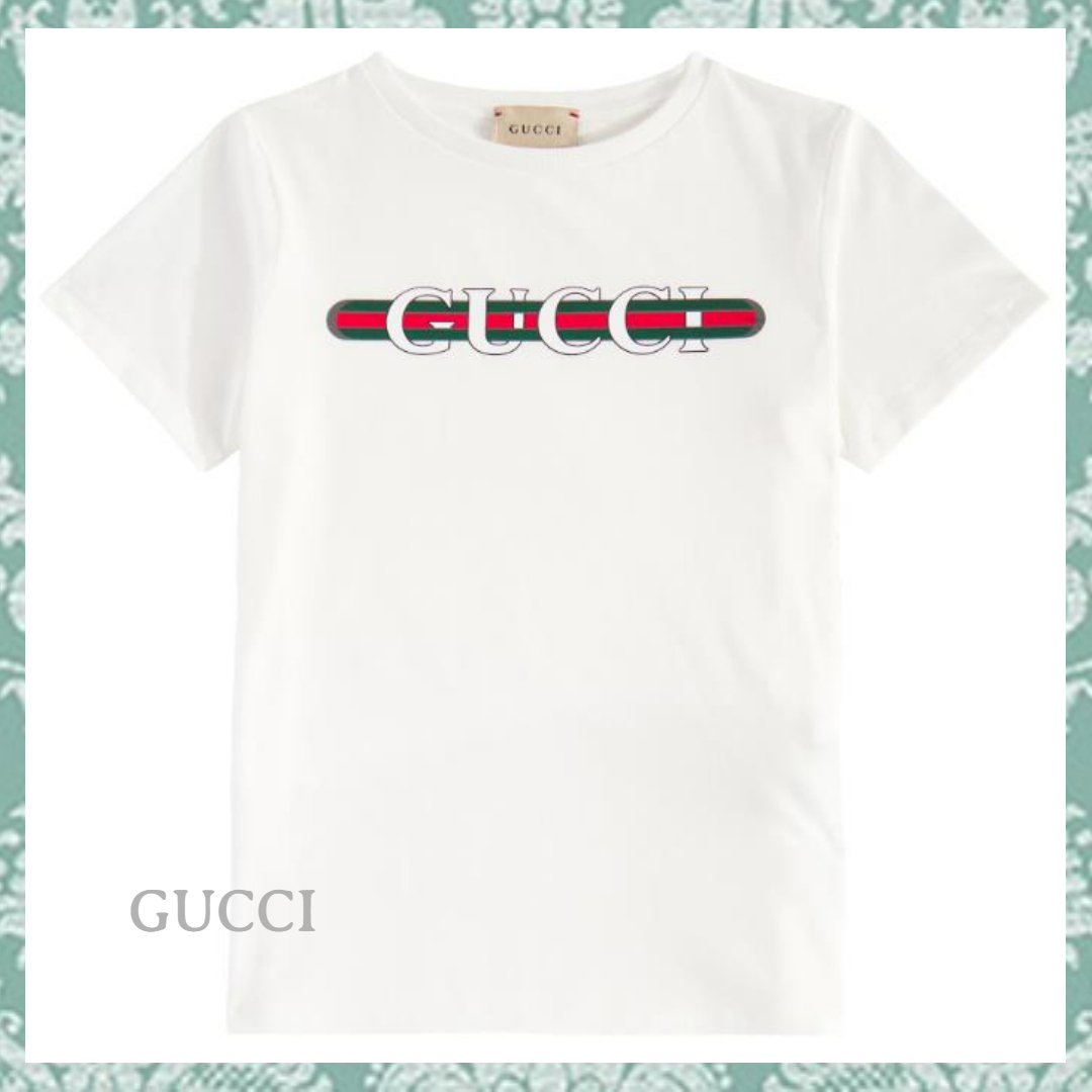 ☆GUCCI☆ ウェブストライプ ・キッズコットンロゴTシャツ♪
