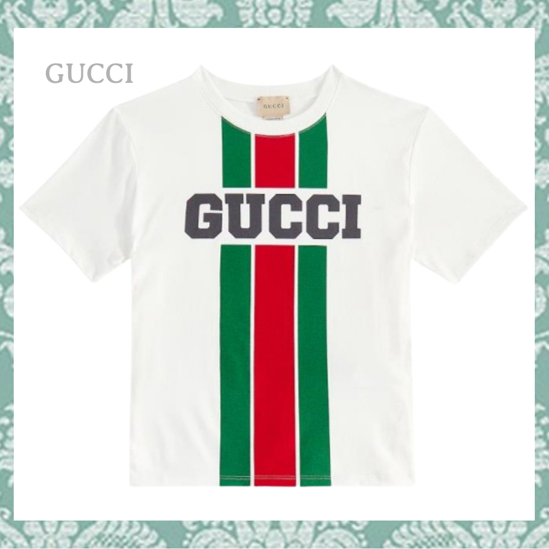 ☆GUCCI☆ ウェブストライプ ・キッズコットンロゴTシャツ♪~12A