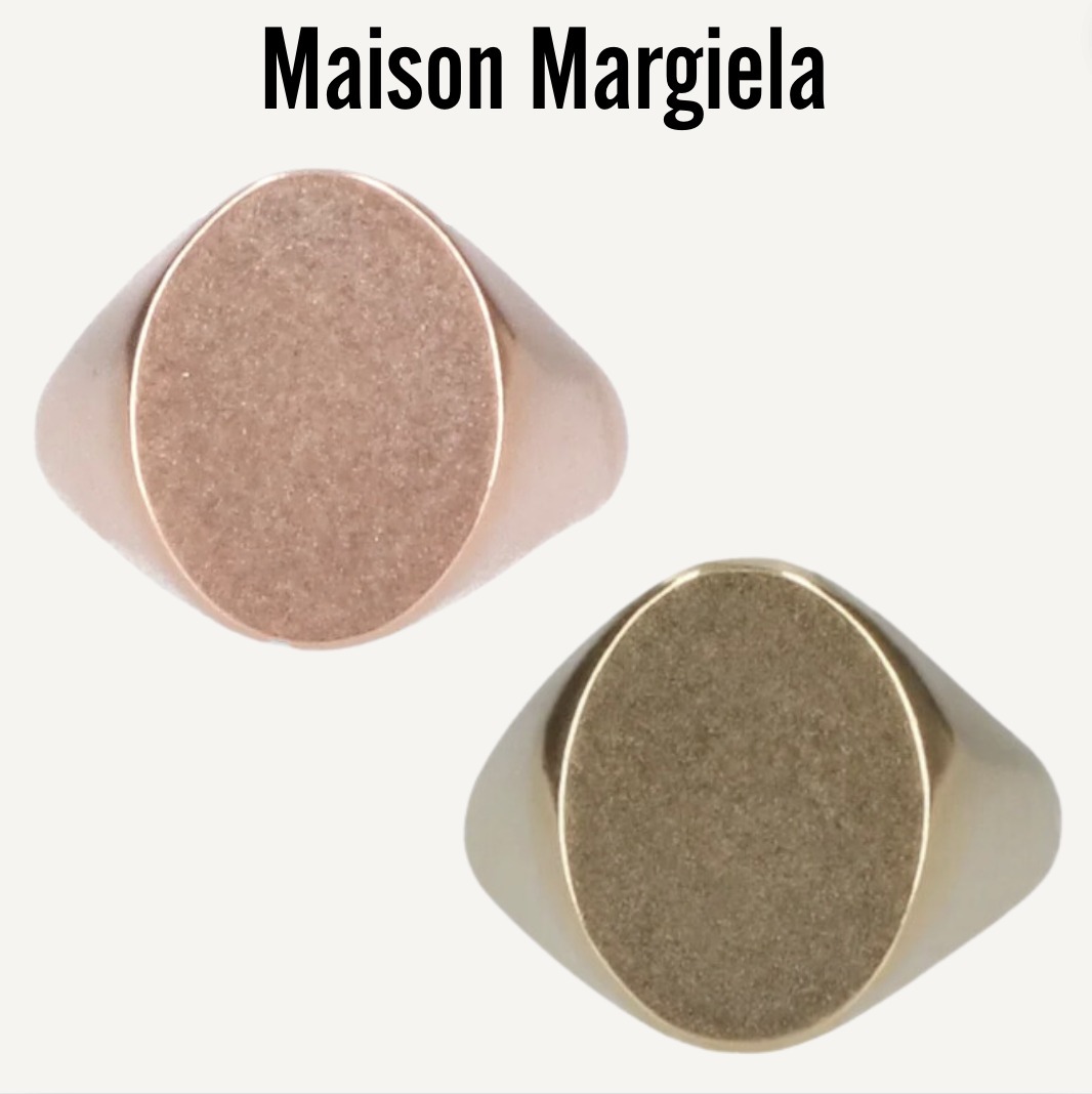 【Maison Margiela】ロゴ刻印ブラッシュ仕上げ シグネットリング