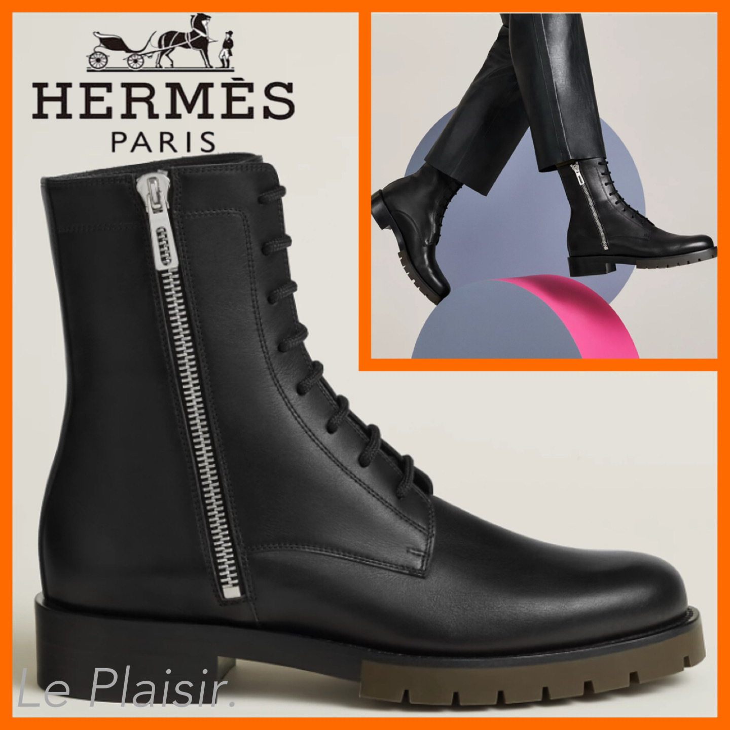 シンプル♡HERMES Hustinアンクルブーツ