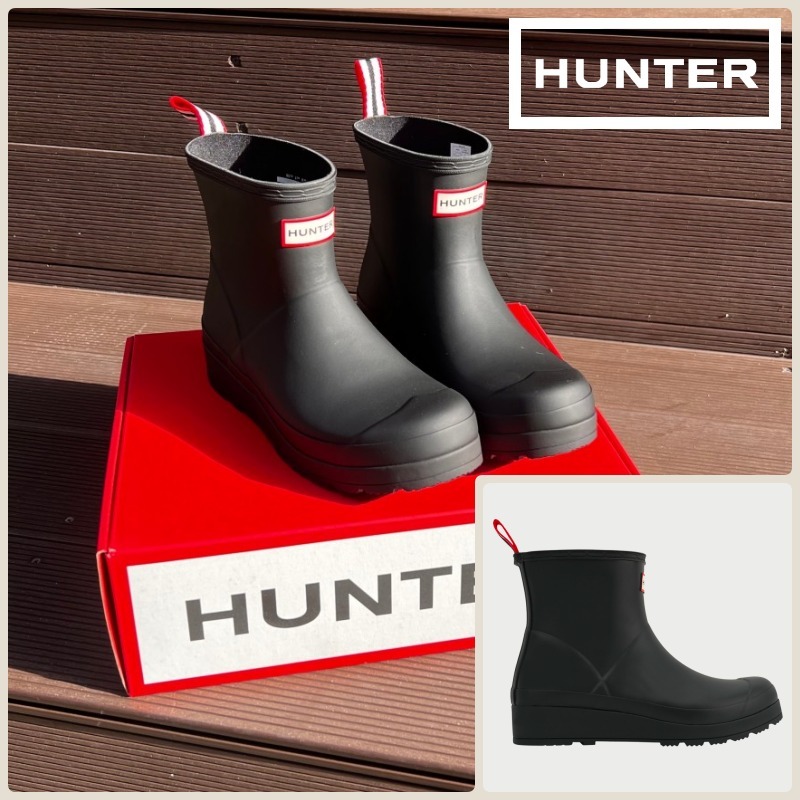 【HUNTER】 Women's Play Short Rain Boots Black