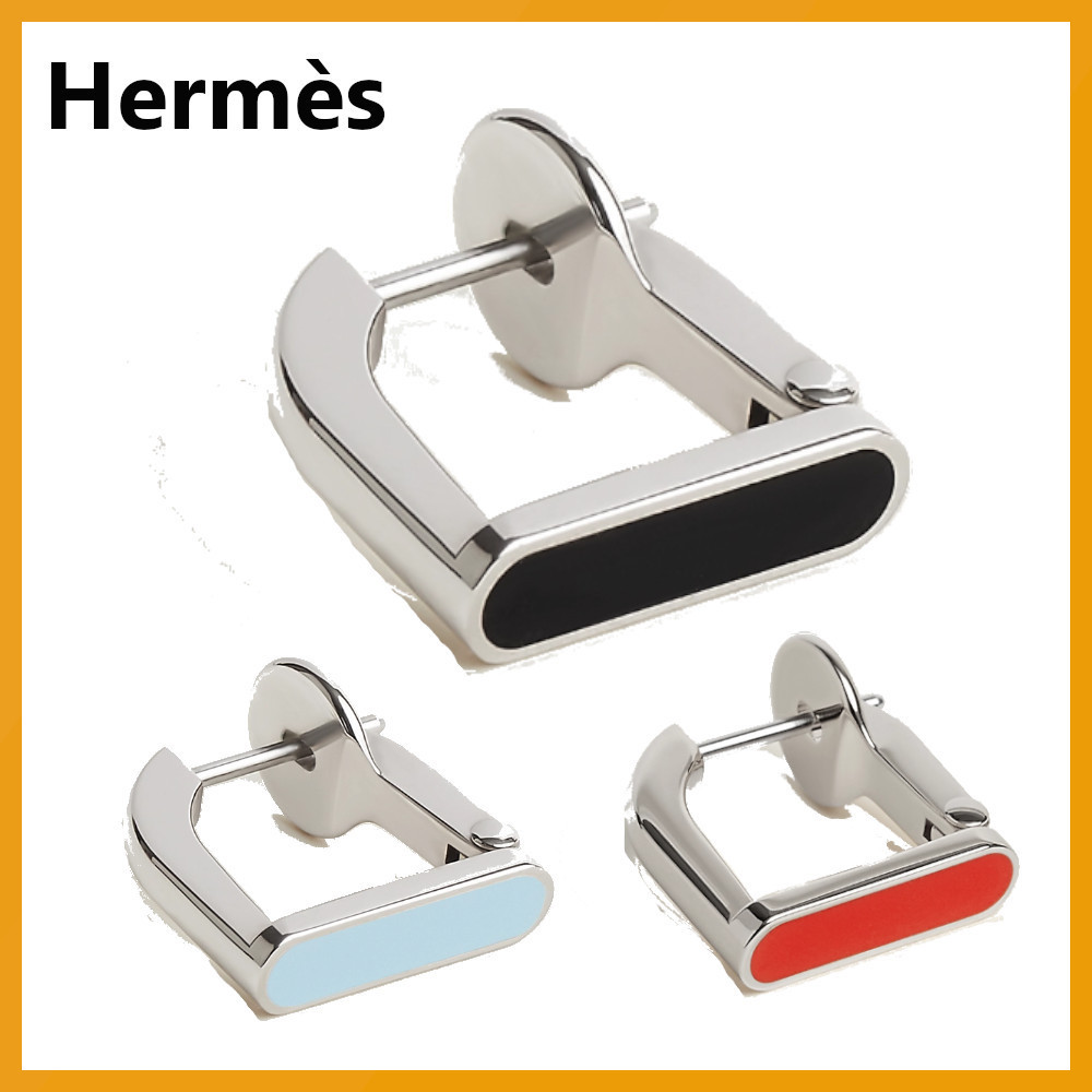 HERMES お洒落な【シングルピアス エトリエ】シルバー メタル