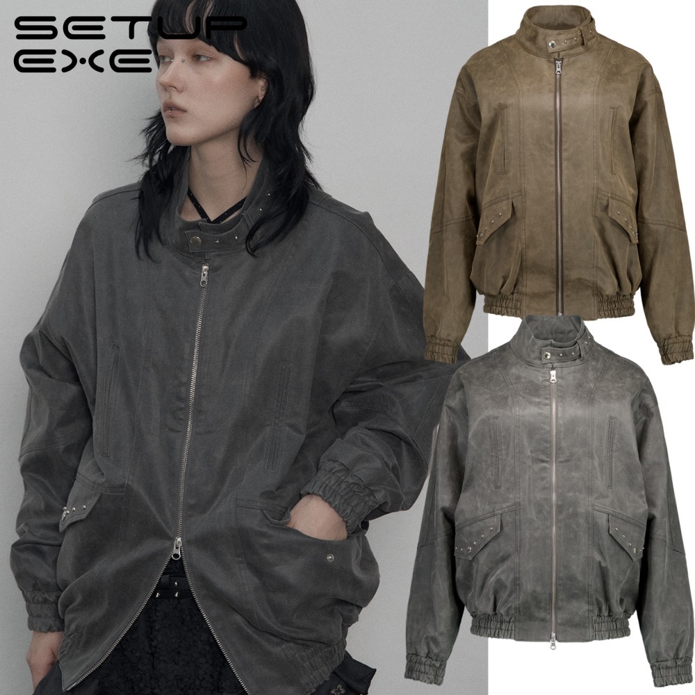 SETUP-EXE★韓国★人気★STUDDED SUEDE JACKET 2色