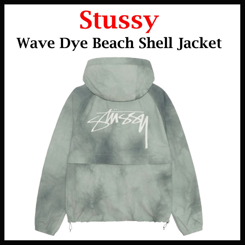 人気 ☆STUSSY☆ STUSSY WAVE DYE BEACH SHELL JACKET SAGE