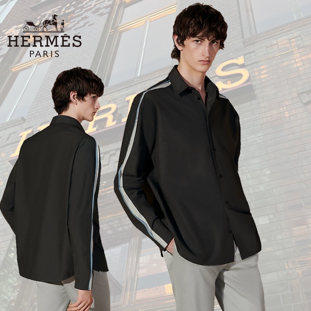 【シンプルな形とデザインが◎】HERMES シャツ オンド・コロレ