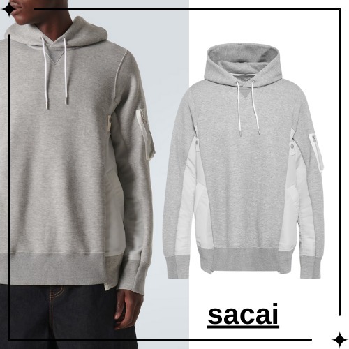 【sacai】コットン 混紡 パーカー