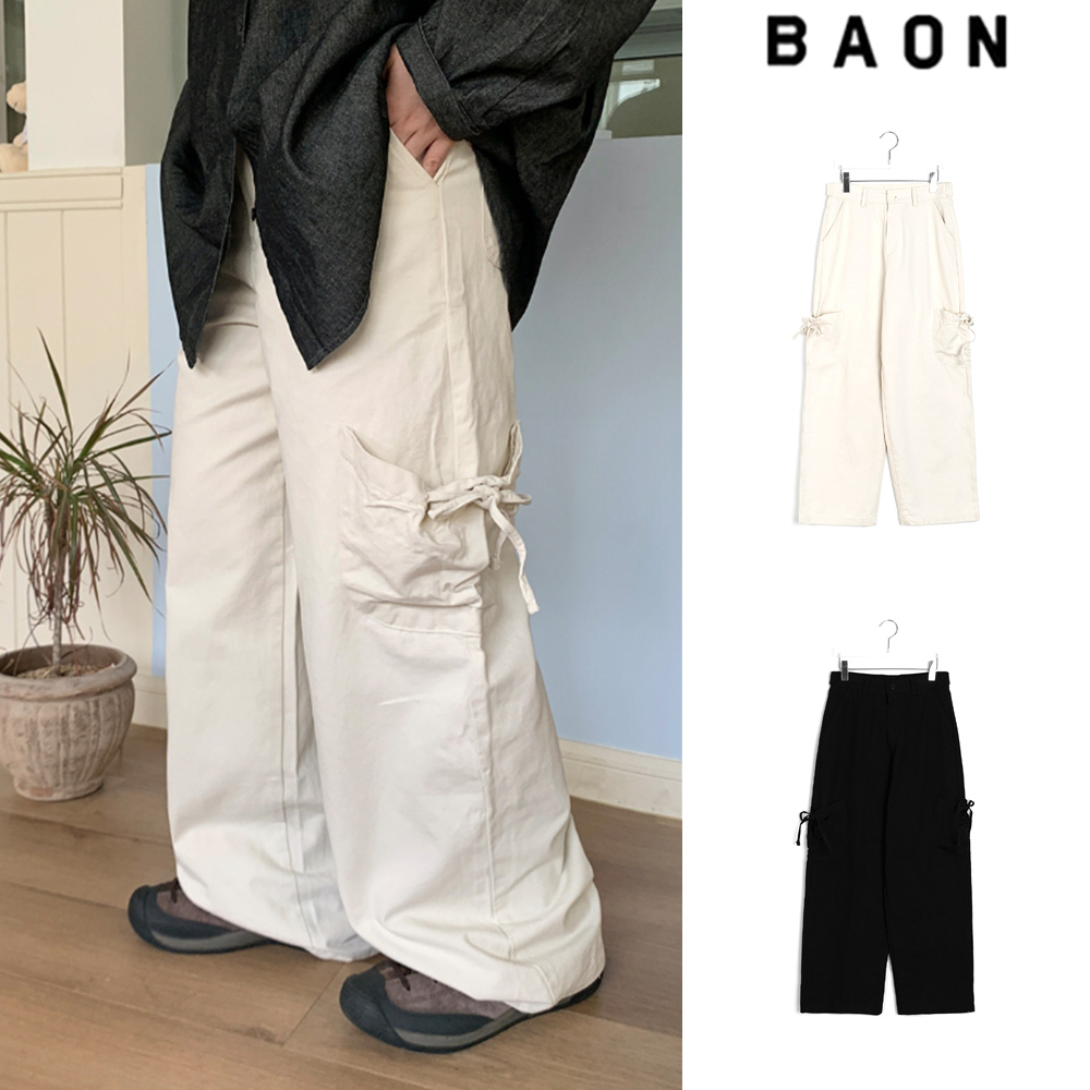 【BAON】Lakki Bijo Ribbon Cotton Cargo Pants