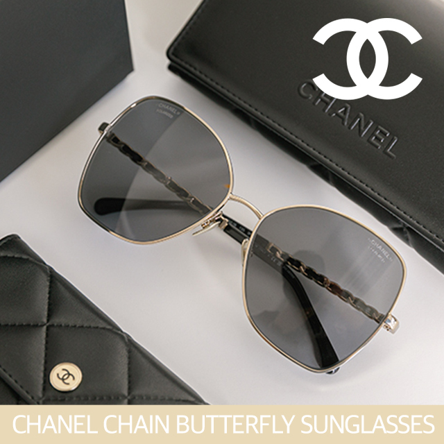 【CHANEL】シャネル ゴールド チェーン バタフライ サングラス